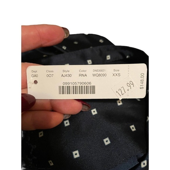 J Crew Drapey In Ratti Blue Red Geometric Print Long Sleeve High Low Tunic XXS - Picture 12 of 12